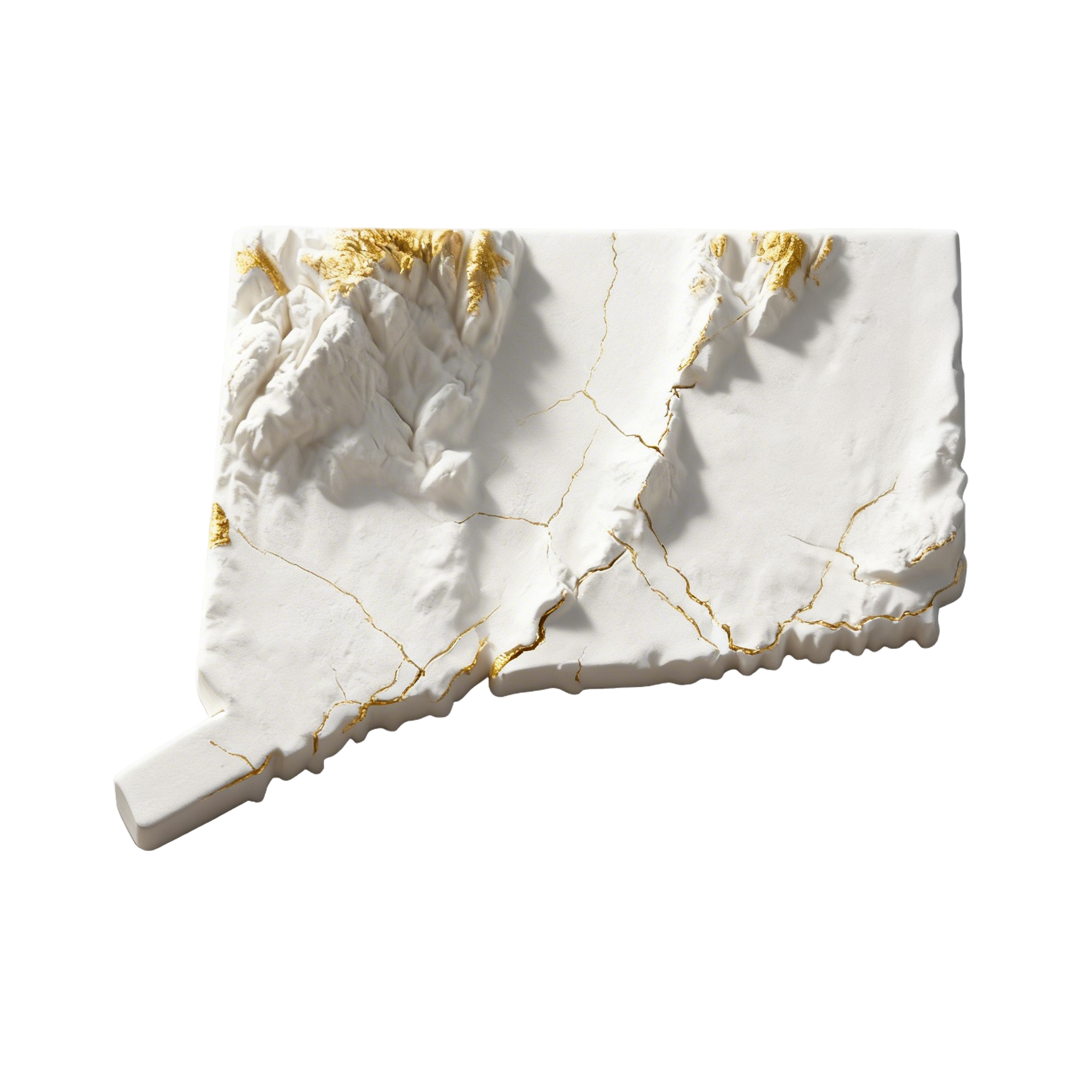 Topographic relief map of Connecticut highlighting the 17th Senate District